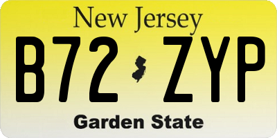 NJ license plate B72ZYP