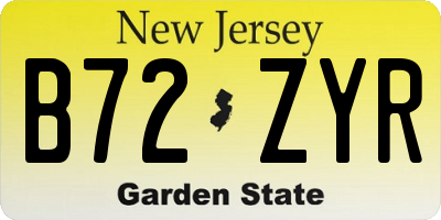 NJ license plate B72ZYR