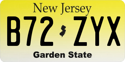 NJ license plate B72ZYX