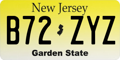 NJ license plate B72ZYZ