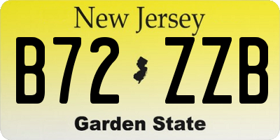 NJ license plate B72ZZB