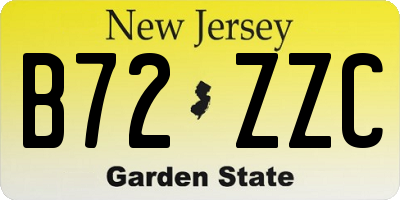NJ license plate B72ZZC