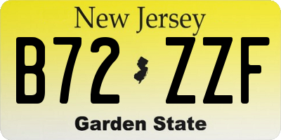 NJ license plate B72ZZF