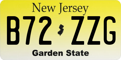 NJ license plate B72ZZG
