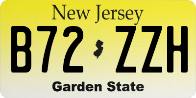 NJ license plate B72ZZH