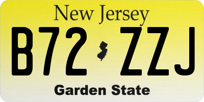 NJ license plate B72ZZJ