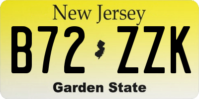 NJ license plate B72ZZK