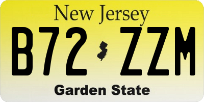 NJ license plate B72ZZM