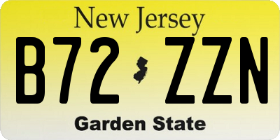 NJ license plate B72ZZN