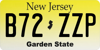 NJ license plate B72ZZP