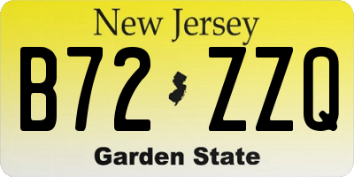 NJ license plate B72ZZQ