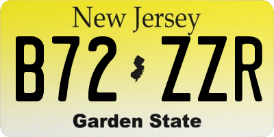 NJ license plate B72ZZR