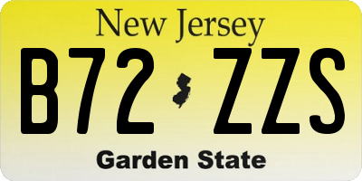 NJ license plate B72ZZS