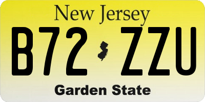 NJ license plate B72ZZU
