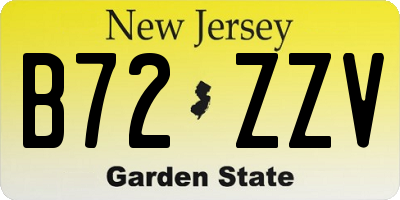 NJ license plate B72ZZV