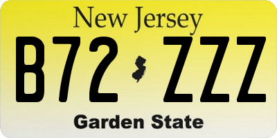 NJ license plate B72ZZZ