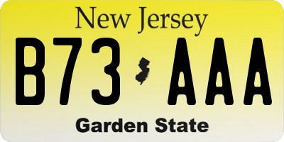 NJ license plate B73AAA