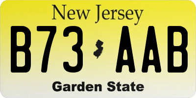 NJ license plate B73AAB
