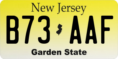 NJ license plate B73AAF