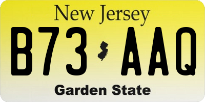 NJ license plate B73AAQ