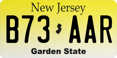 NJ license plate B73AAR