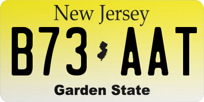 NJ license plate B73AAT