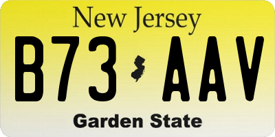 NJ license plate B73AAV