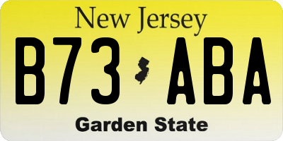 NJ license plate B73ABA
