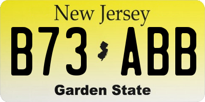 NJ license plate B73ABB