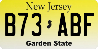 NJ license plate B73ABF