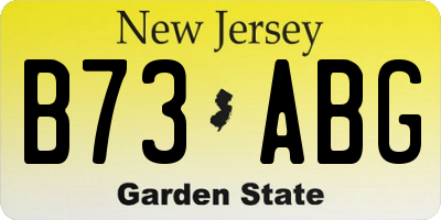 NJ license plate B73ABG