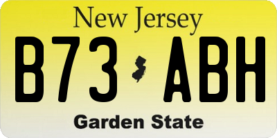NJ license plate B73ABH