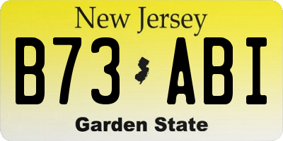 NJ license plate B73ABI