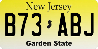 NJ license plate B73ABJ