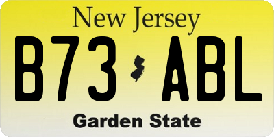 NJ license plate B73ABL