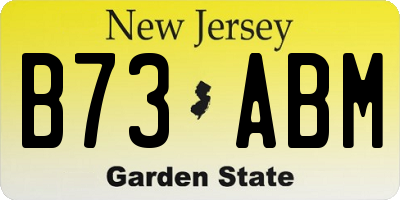 NJ license plate B73ABM