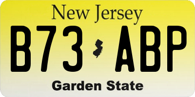 NJ license plate B73ABP