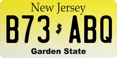 NJ license plate B73ABQ