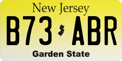 NJ license plate B73ABR