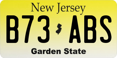 NJ license plate B73ABS