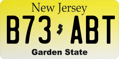 NJ license plate B73ABT