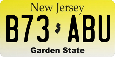 NJ license plate B73ABU