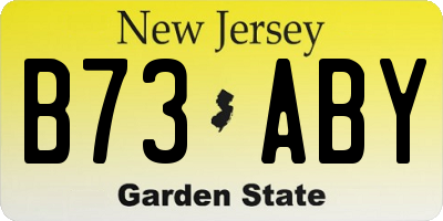 NJ license plate B73ABY