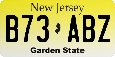 NJ license plate B73ABZ