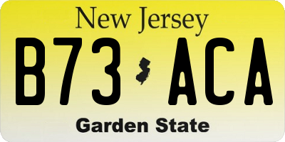 NJ license plate B73ACA