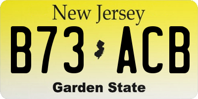 NJ license plate B73ACB