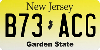 NJ license plate B73ACG
