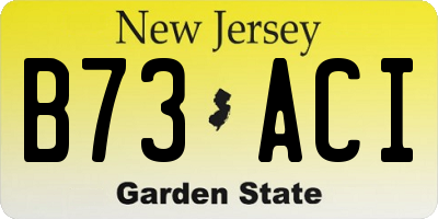 NJ license plate B73ACI