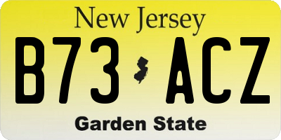 NJ license plate B73ACZ