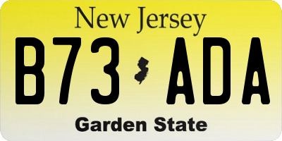 NJ license plate B73ADA